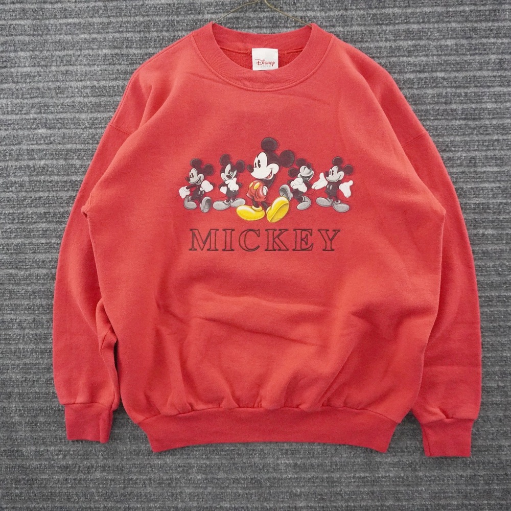 Vintage Disney Store Crewneck Sweatshirt Unisex M Red Mickey Mouse Graphic